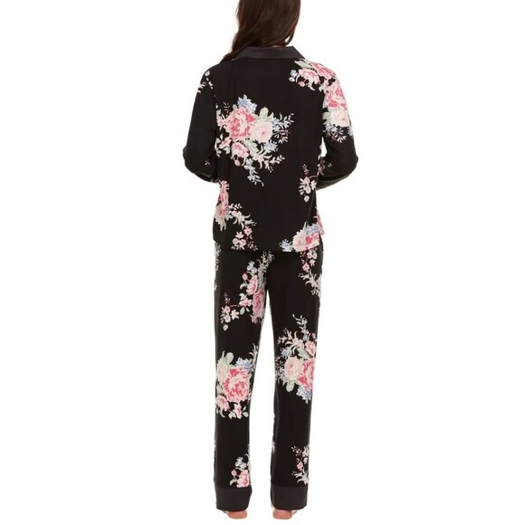 Flora Nikrooz Women's Satin Trim Notch Collar PJ Set‎ - Picture 6 of 7